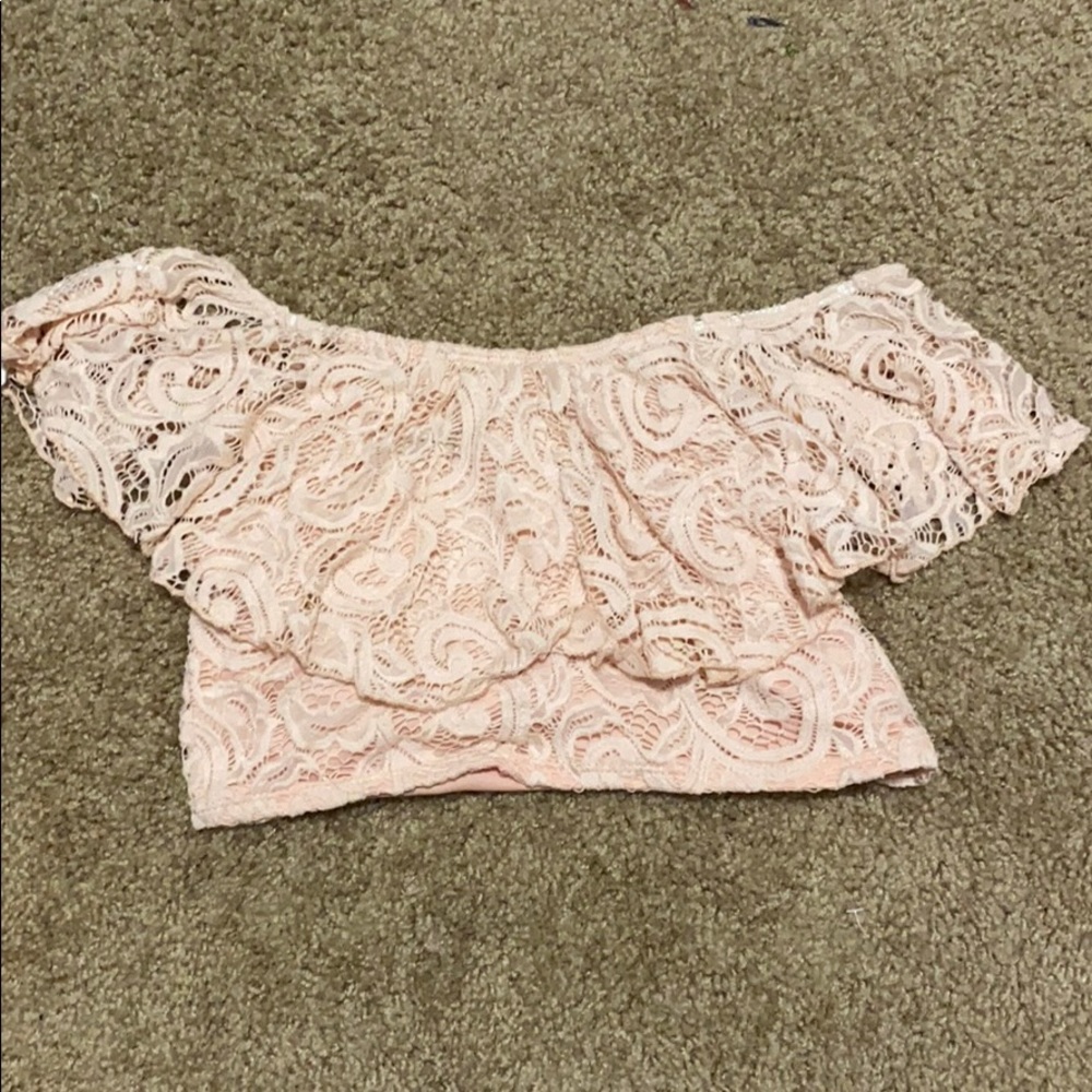 Pink Lace crop top